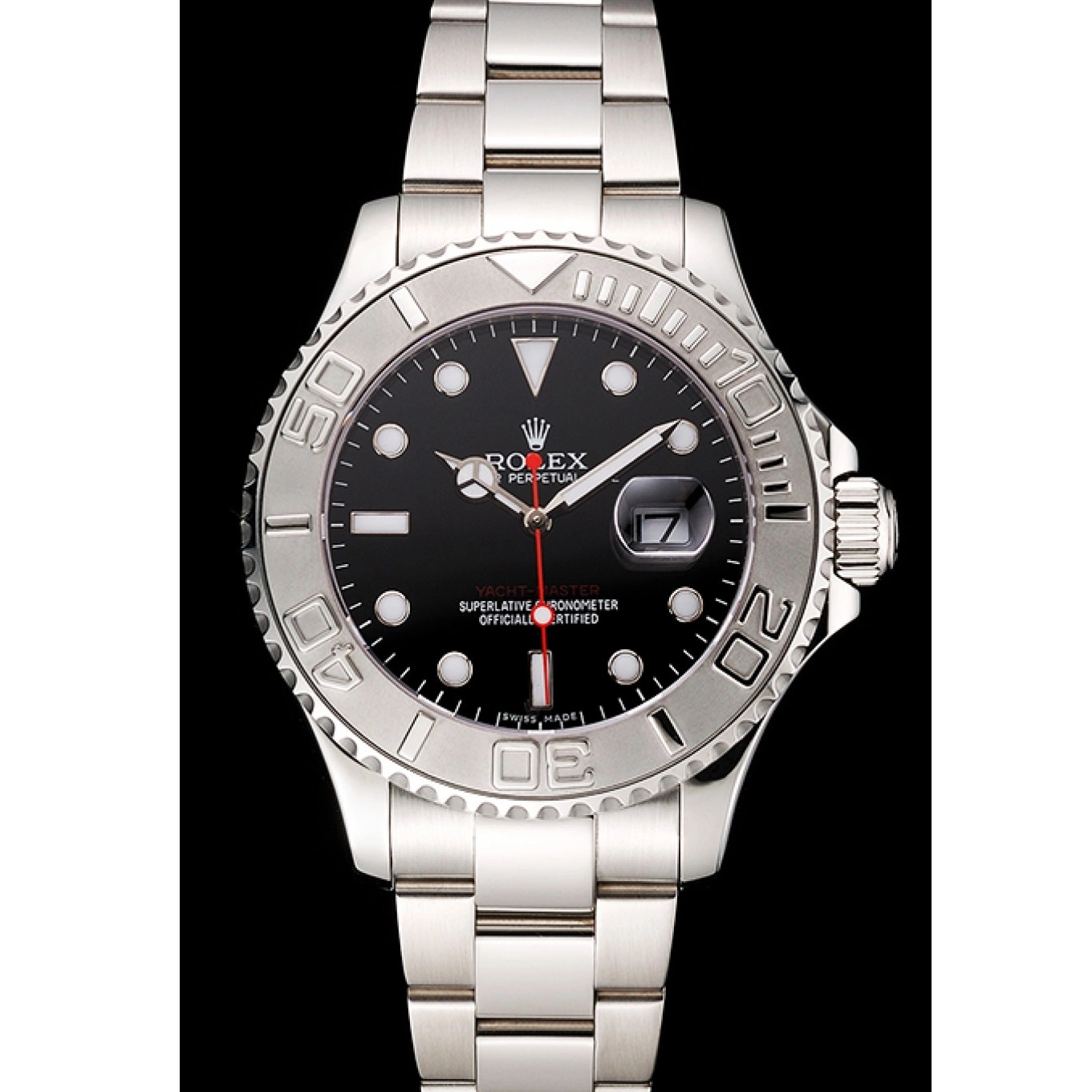 Good copy rolex watches Black Stainless Yacht-Master Rolex Dial Case Bracelet And Steel 0823